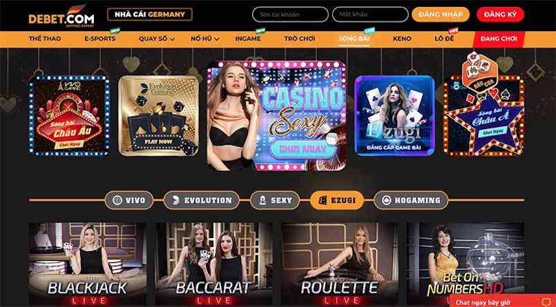 Trò chơi casino trực tuyến tại Dabet